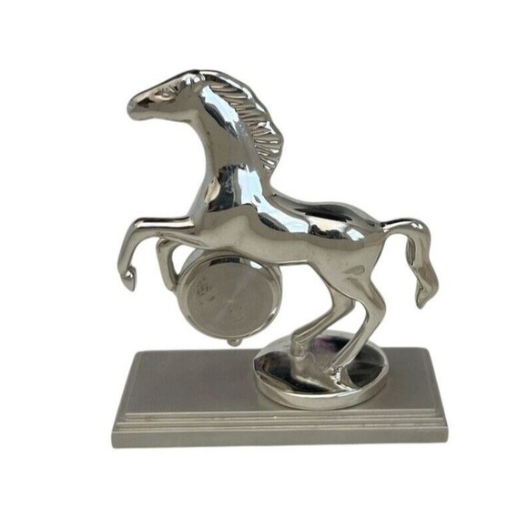 Vintage Mini Collectible Horse Clock 3 x 3" Working Needs Battery - Picture 3 of 5